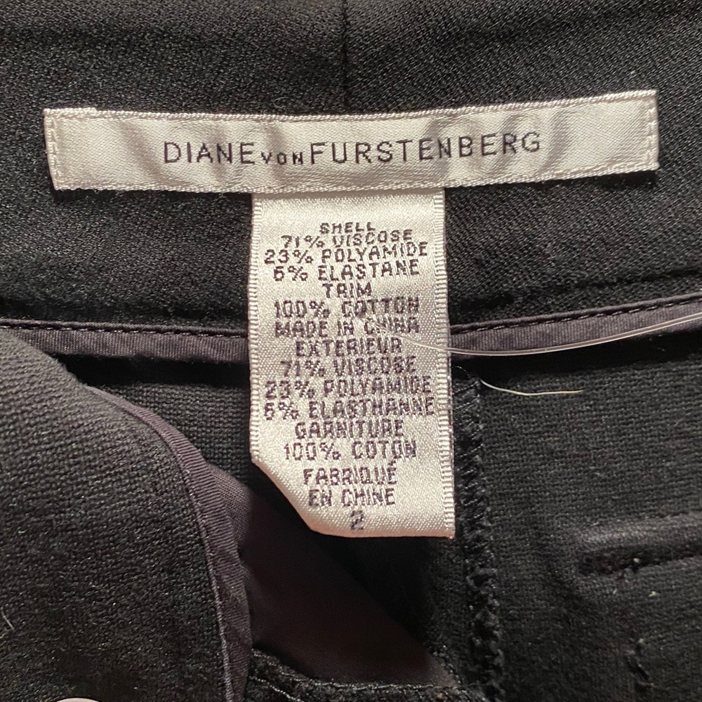 DVF flared black dress pants with pockets